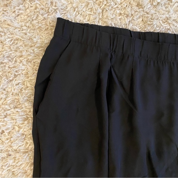 Eileen Fisher Womens Georgette Crepe Crop Pants Wide Leg Black 100% Silk Plus 3X - Picture 4 of 9